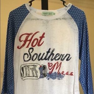 Hot Southern Mess Raglan Tee